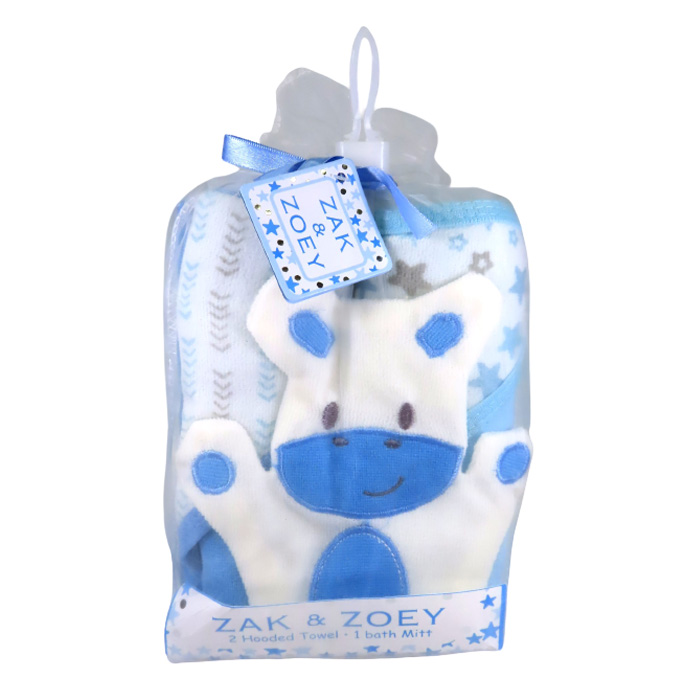 Baby Bath Set Blue Giraffe 3 Pieces Maison Handal