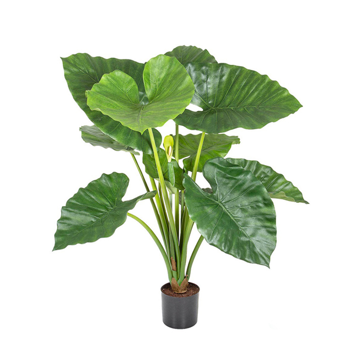 Elephant Ears Artificial Plant In Pot 32 Inch - Maison Handal